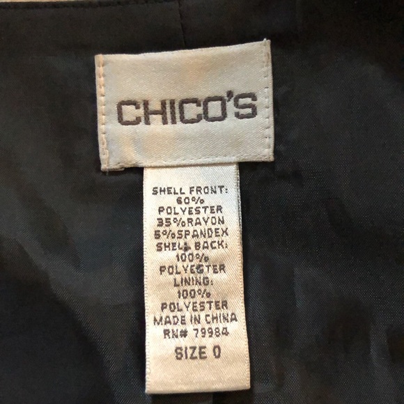 CHICO Black Vest with black & tan/gold patterned back 💐 - Picture 7 of 11